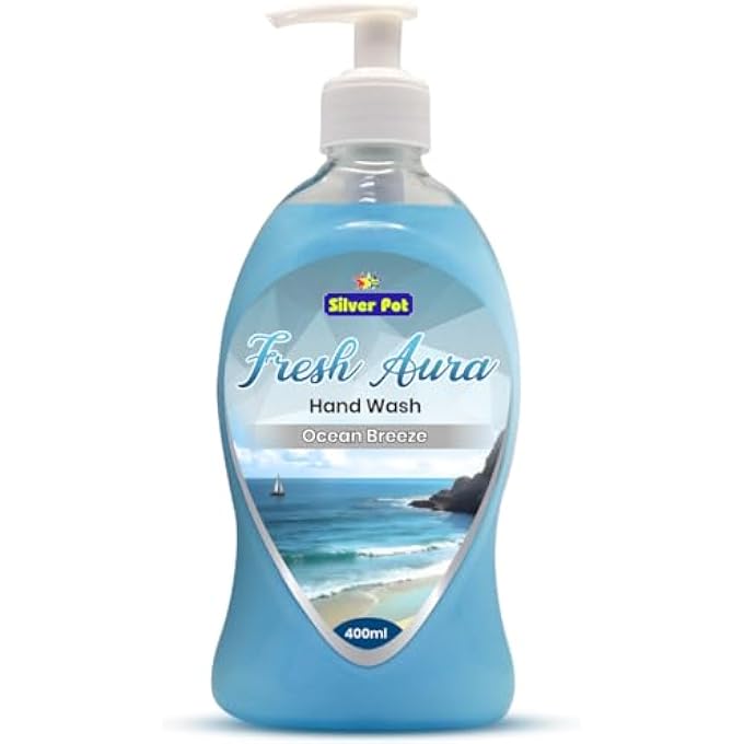 Silver Pot OCEAN BREEZE HAND WASH - 400ML  REFRESHING OCEAN FRAGRANCE, GENTLE HYDRATING FORMULA, AND EFFECTIVE GERM PROTECTION FOR DAILY USE - Image 1